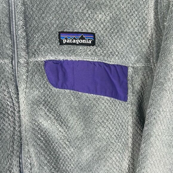 Patagonia Polartec Full Zip Re-Tool Jacket Gray Women L sty 25476 Purple - Picture 2 of 9